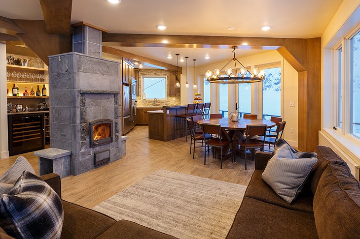 Sheldon Chalet Living Room With Fireplace