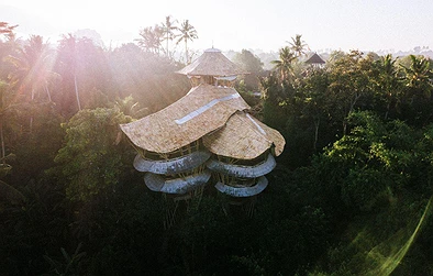 Aura House Bali - IBUKU's Three-Story Bamboo Villa Above Bali's Ayung River