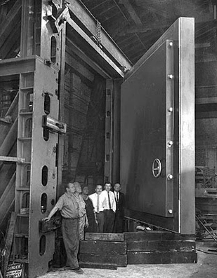 Historic photo of the door to the Greenbrier bunker