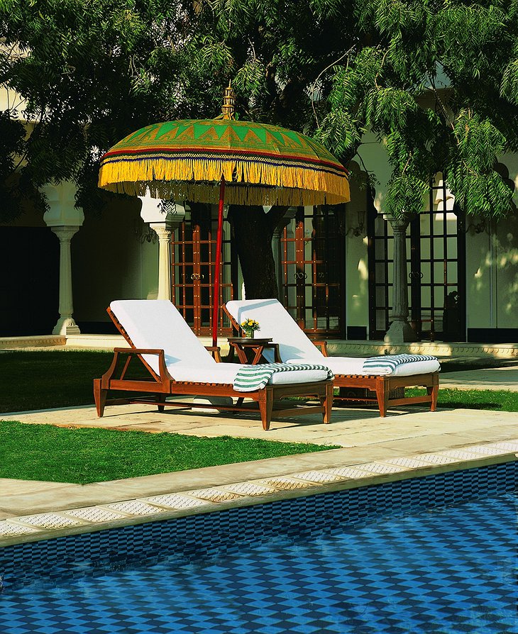 The Oberoi Vanyavilas pool umbrella