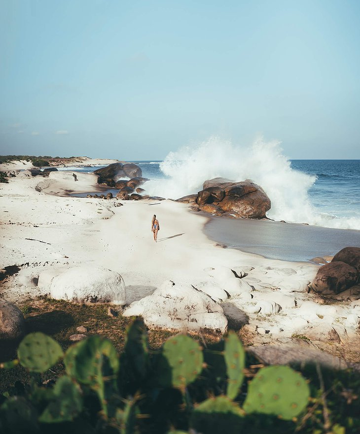 Yala National Park beach with a bikini girl