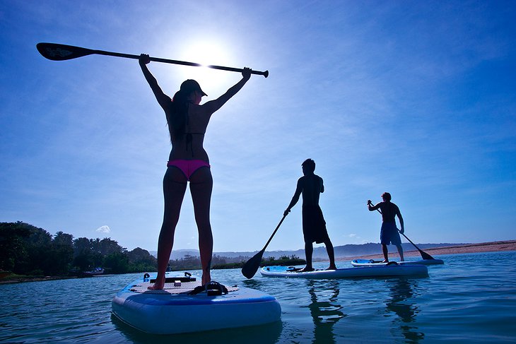 Paddle boarding in Wanukaka