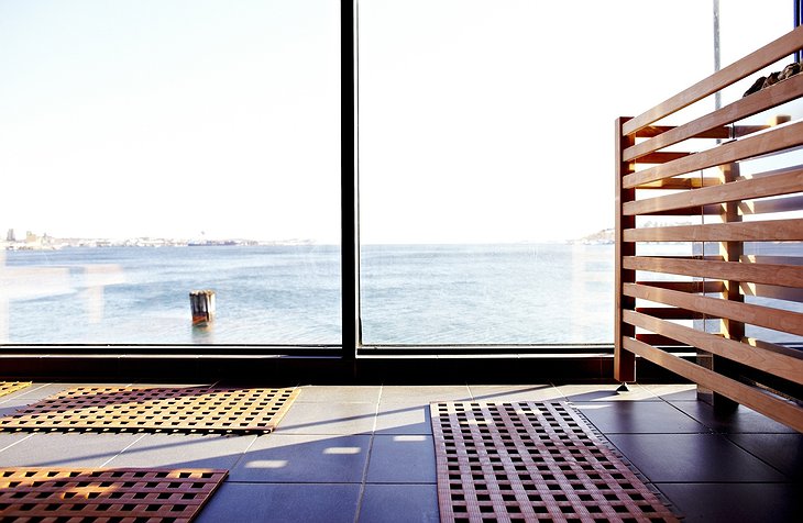 Sauna with sea view