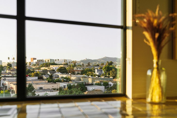 Silver Lake Pool & Inn Window Overlooking Los Angeles