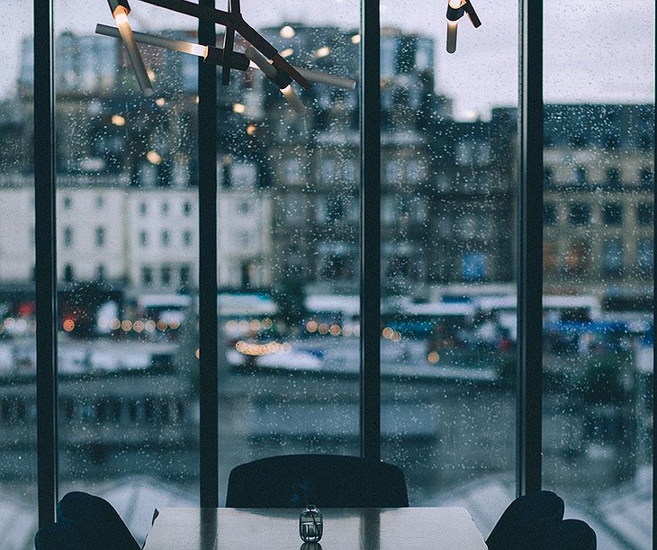 Nor Loft Window Panorama On A Rainy Day