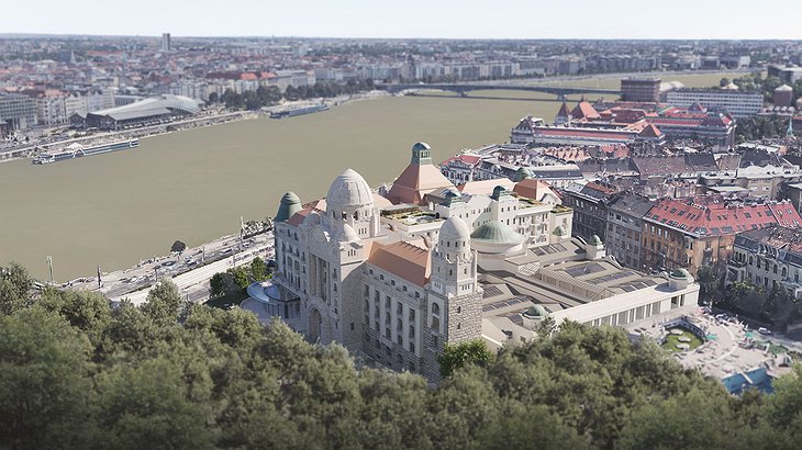 Gellert Hotel Renovation Spa Aerial