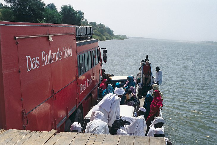 Crossing on a boat