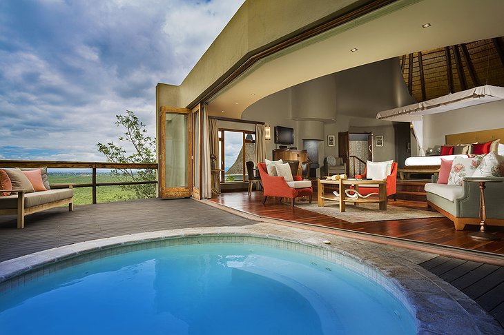 Ulusaba Safari Lodge suite with pool