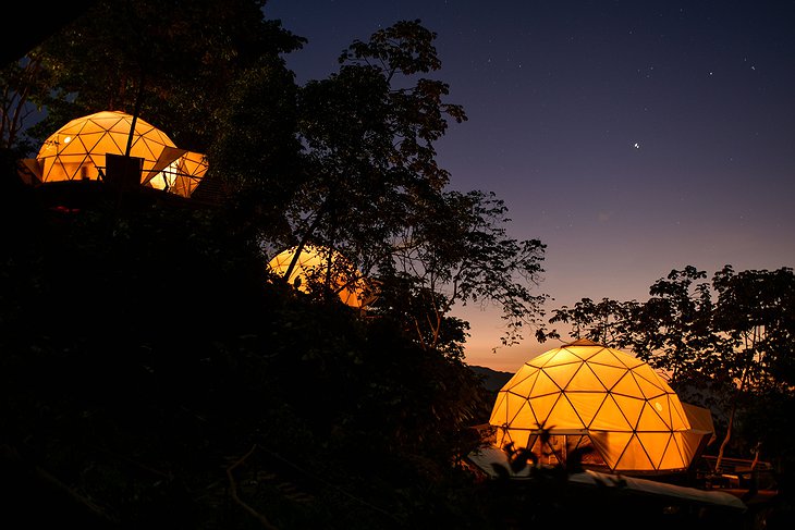 Trekker Glamping Resort Domes At Night