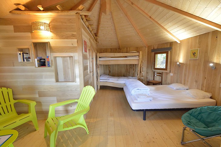 Wooden hut interior