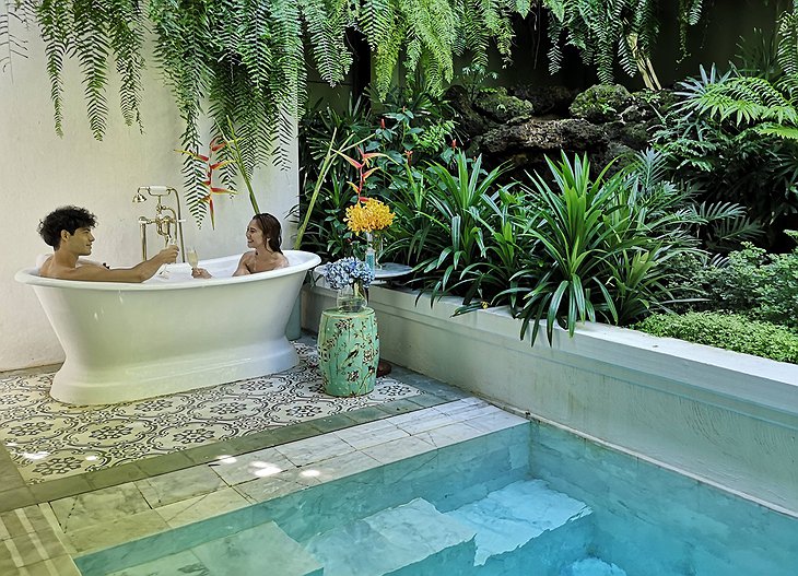 The Inside House Waterfall Pool Suite Tropical Garden Bath