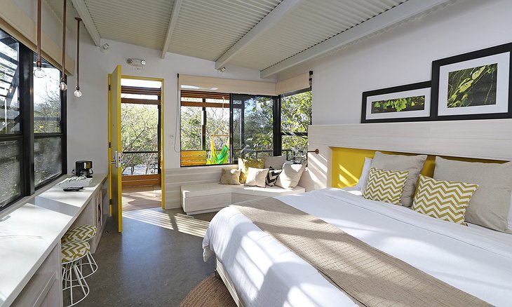 Rio Perdido lodge room with balcony