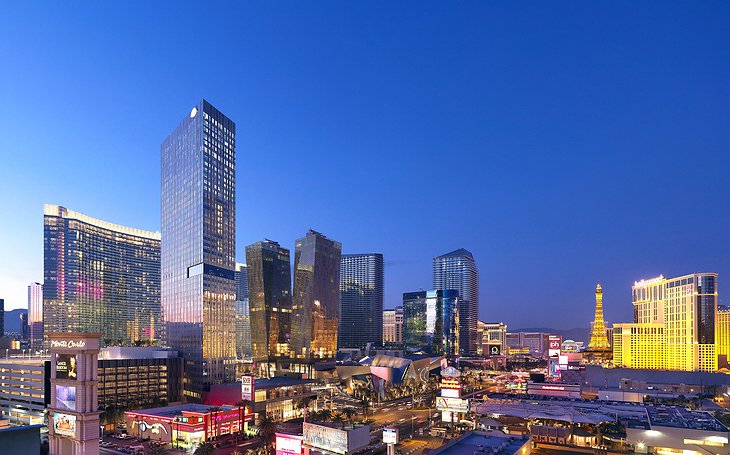Mandarin Oriental Las Vegas with skyline