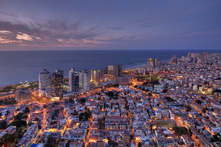 Tel Aviv's Skyline At Night