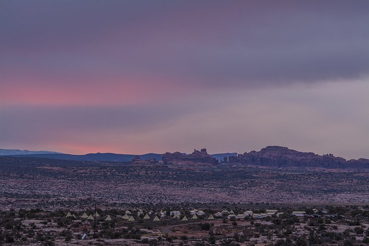 Moab Under Canvas tents in the Moab desert