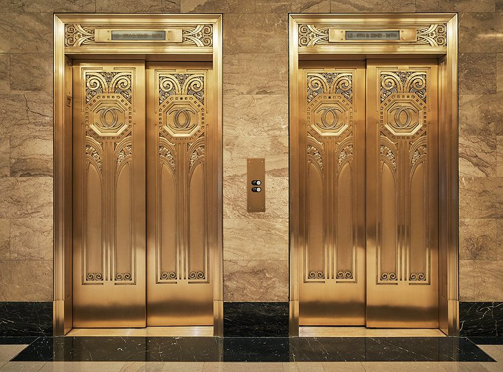 Pendry Chicago Gold Plated Elevators