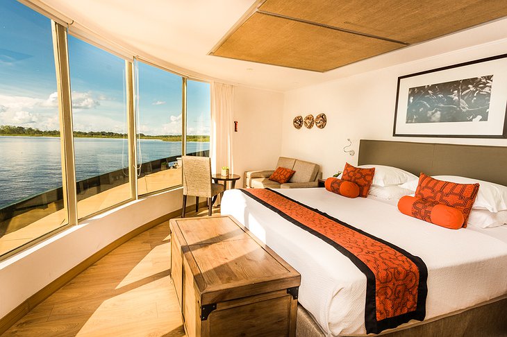 Delfin Amazon Cruises Corner Room Panoramic View