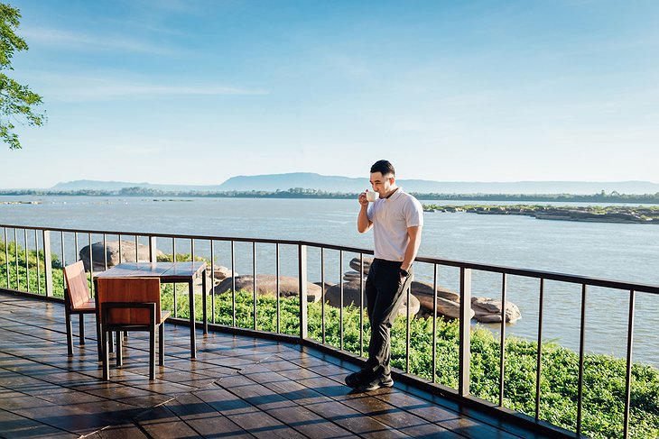 The River Resort Champasak Terrace With Mekong River Panorama