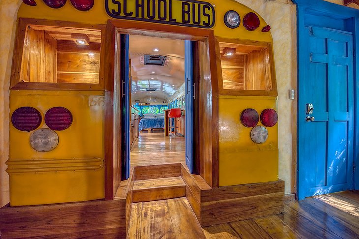 Converted School Bus Entrance