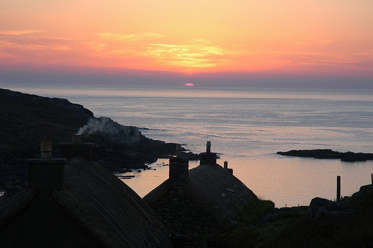 Gearrannan Blackhouse Village Scenic Sunset