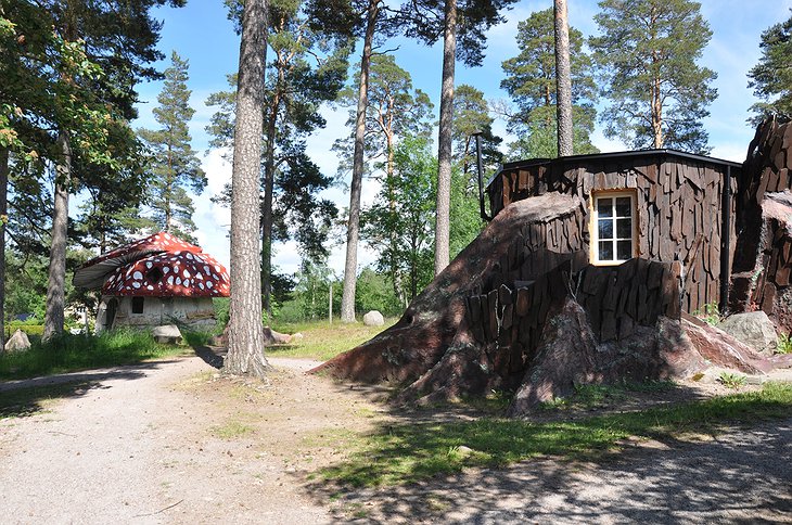 Mushroom House and Tree Stump