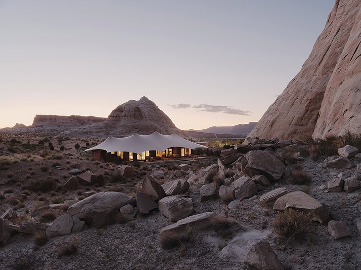 Camp Sarika, Amangiri Main Tent At Night