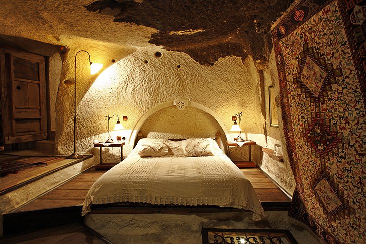 Cave hotel room