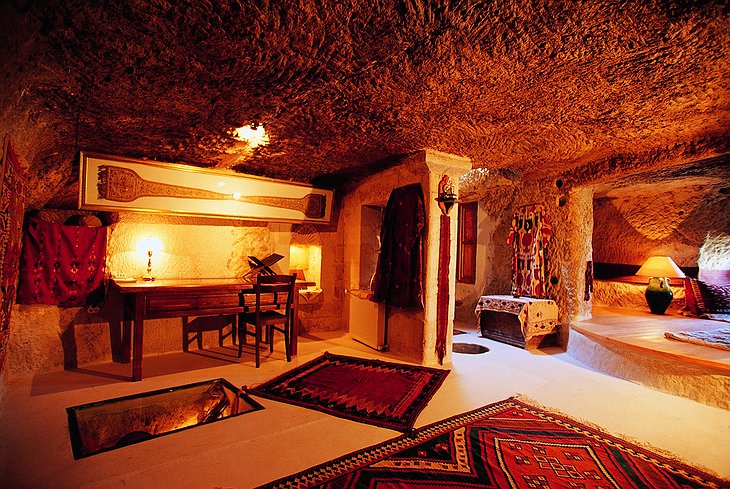 Cave hotel room