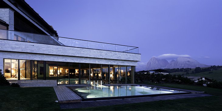 Alpina Dolomites hotel outdoor pool