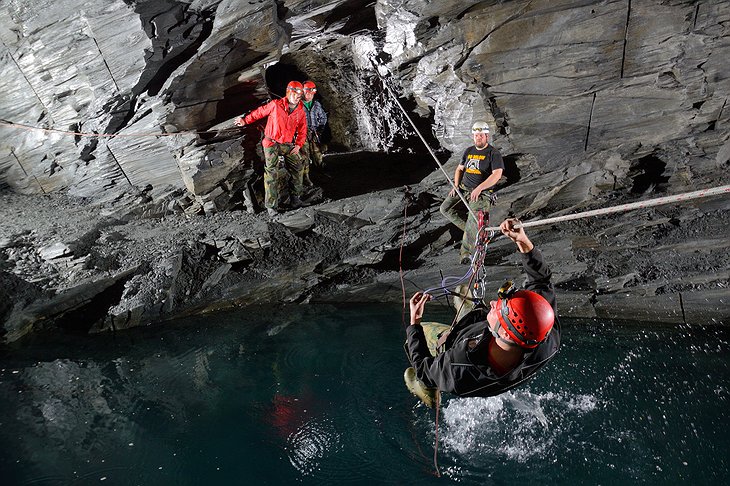 Underground Cave Lake In Snowdonia