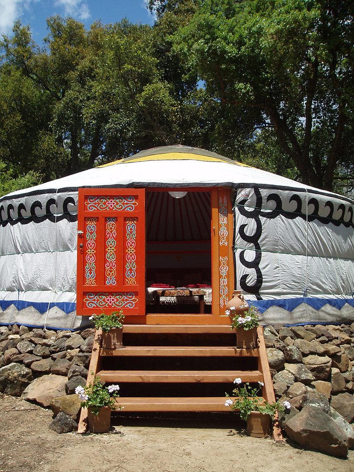 The Hoopoe Yurt Hotel Mongolian yurt door