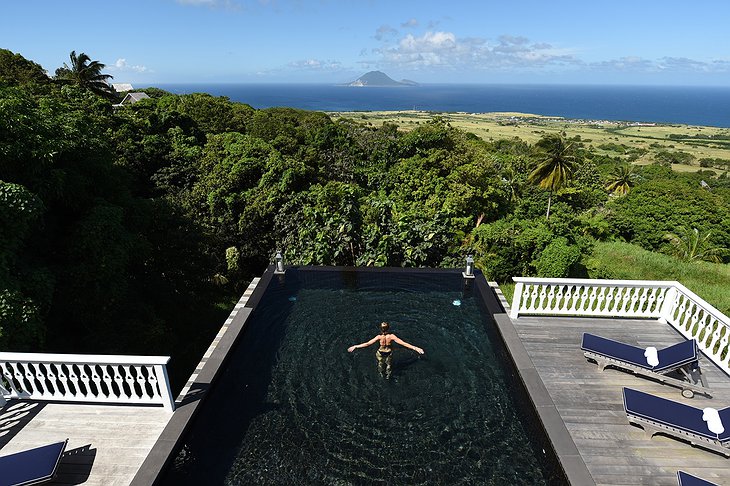 Belle Mont Farm infinity pool with ocean views