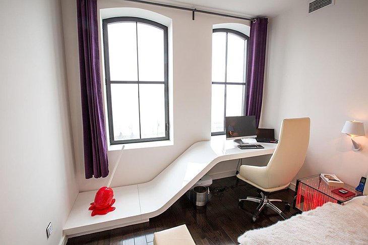 Tribeca luxury apartment master bedroom workspace
