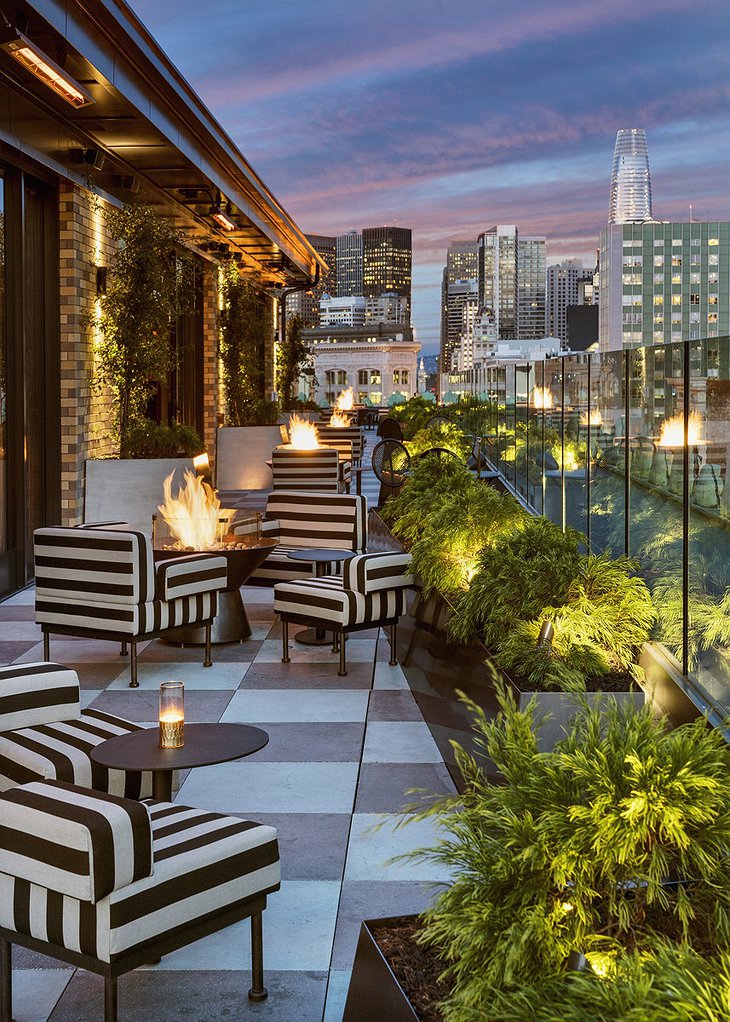 San Francisco Proper Hotel Charmaine's Rooftop Bar City Panorama