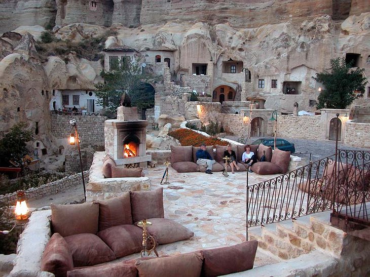 Hookah and fireplace terrace for relaxing