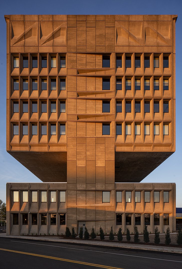 Hotel Marcel - Brutalist Architecture - Exterior North Side Portrait