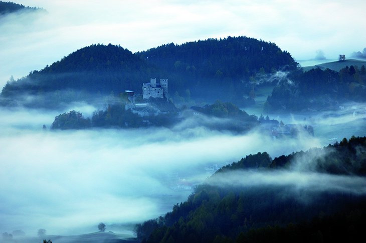 Mountain panorama with castle