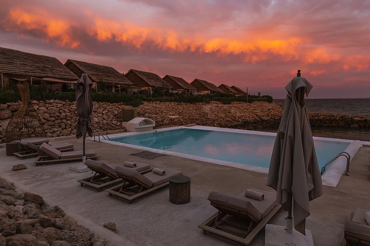 La Crique Nature Hotel Pool At Night