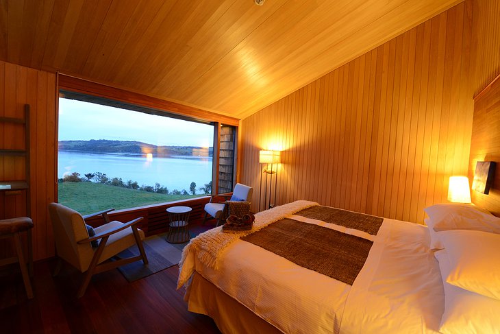 Tierra Chiloe bedroom with sea views