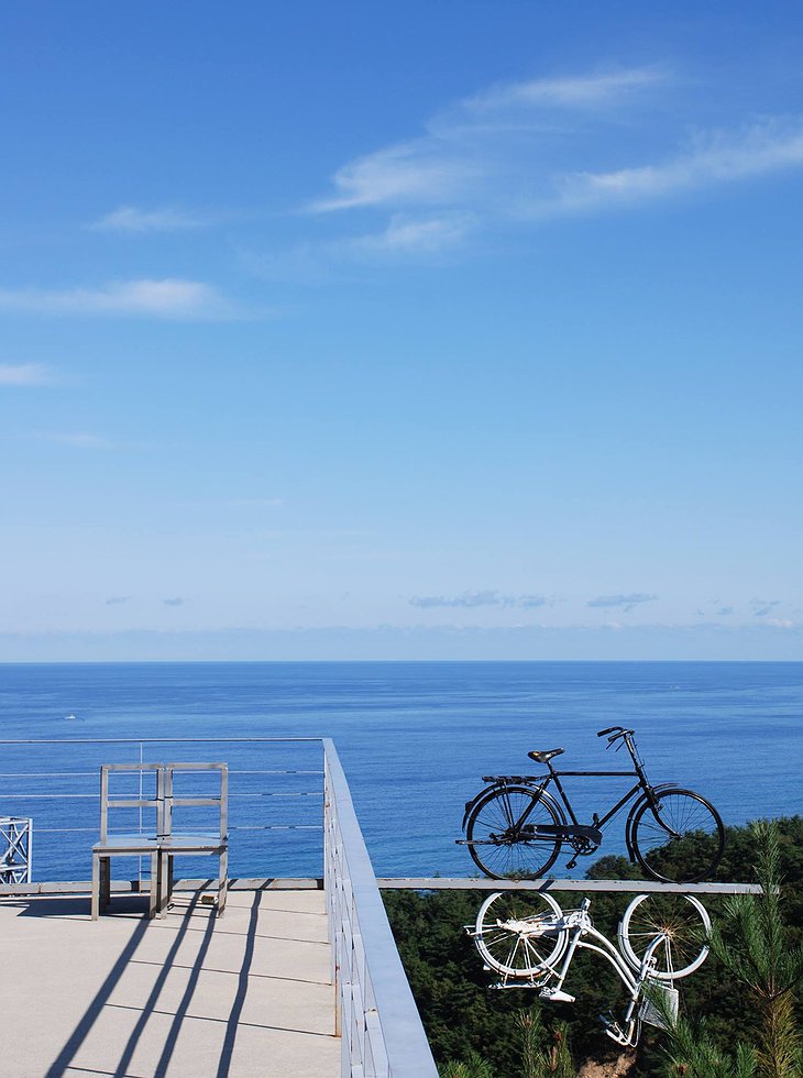 Haslla Art World Museum Hotel terrace bicycle art