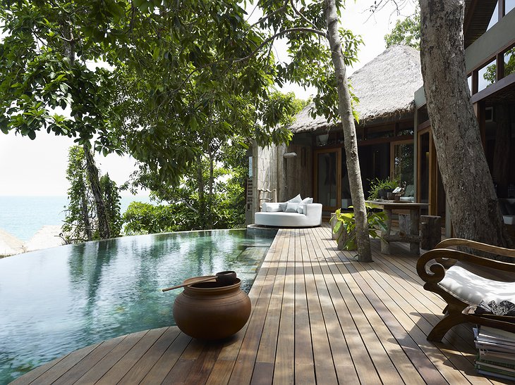 Luxury beach villa deck