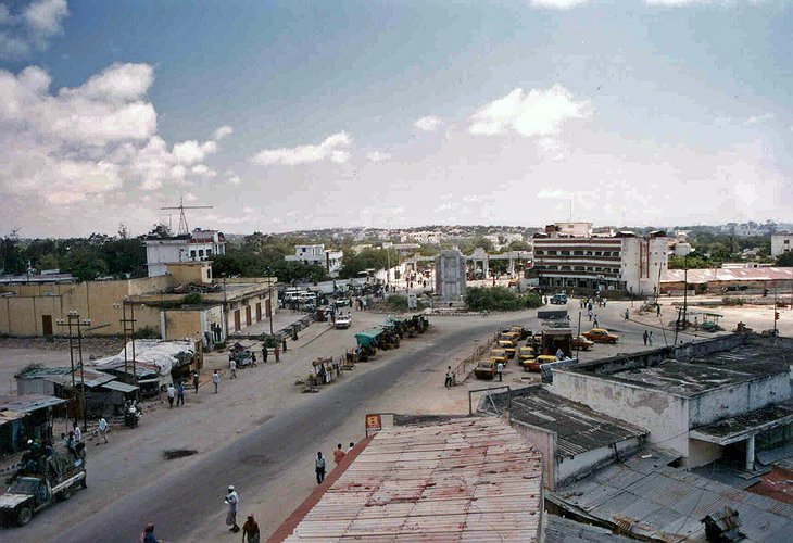 View on the K4 roundabout from the rooftop of Sahafi Hotel