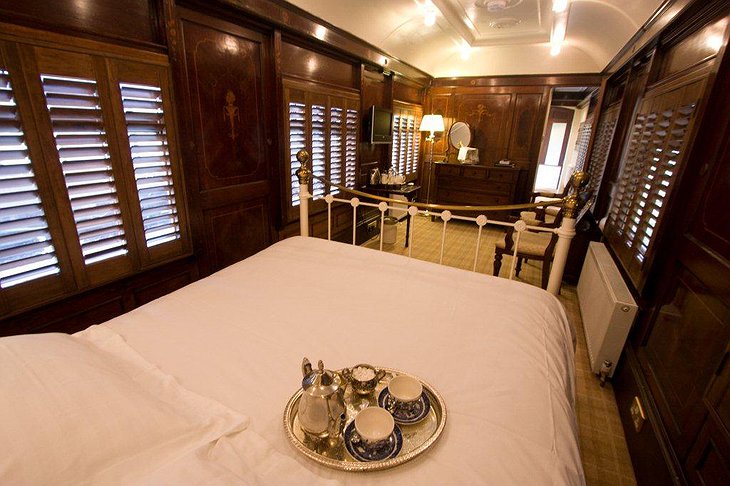 Pullman train hotel bedroom