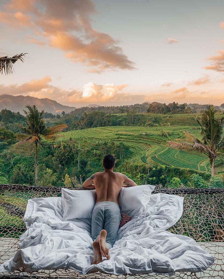 Magic Hills Bali Net Hammock Ricefield View