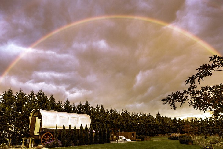 WagonStays with rainbow