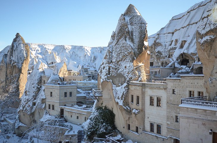 Cappadocia Cave Suites during winter