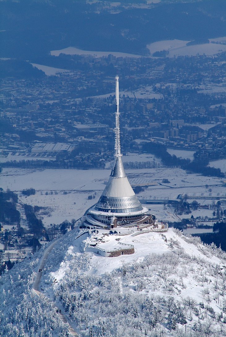 Hotel Ještěd in the snow