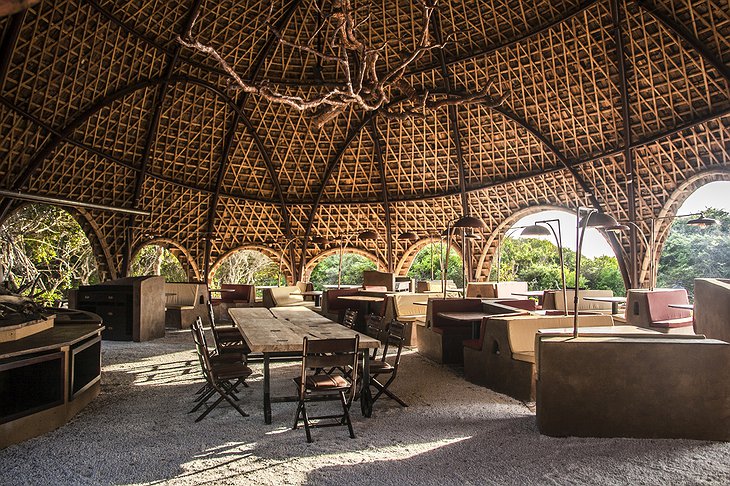 Wild Coast Tented Lodge Dining Pavilion interior