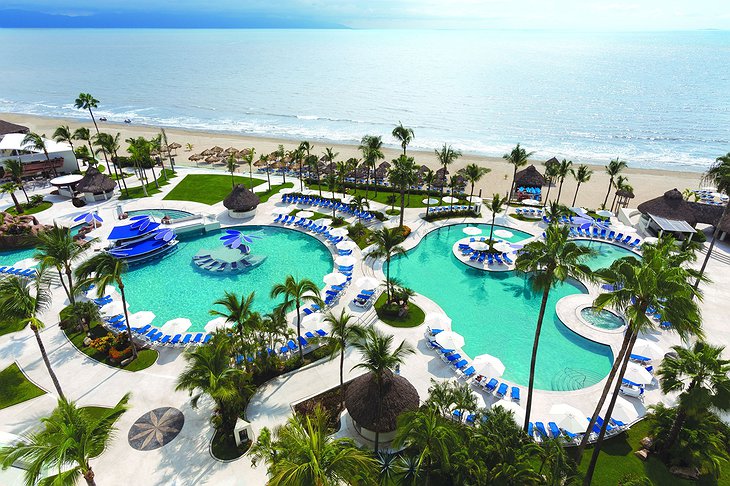 Hard Rock Hotel Vallarta pools and the ocean beach