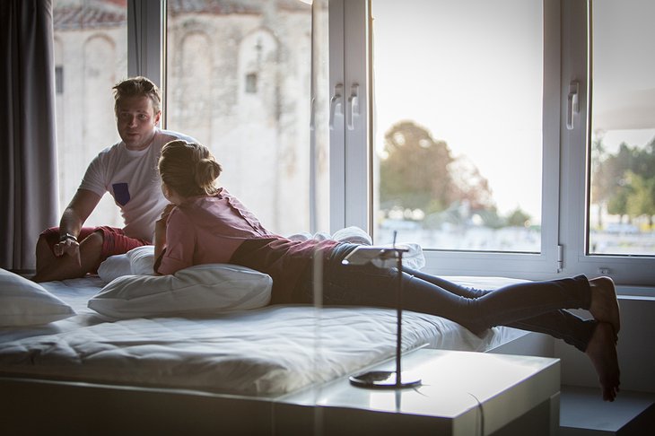 Couple in the lux black room